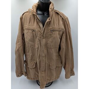 AIGLE Womens Tan Utility Jacket Field Style Casual Outerwear Size Large